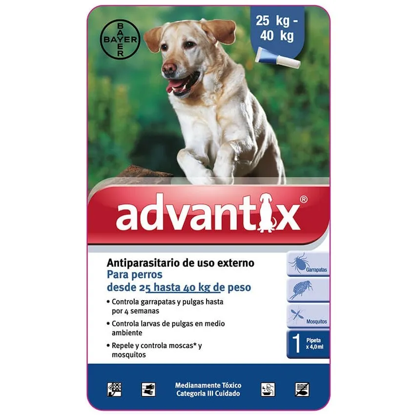 Advantix Antiparasitario Perros 25,1 A 40Kg Pipeta 4Ml