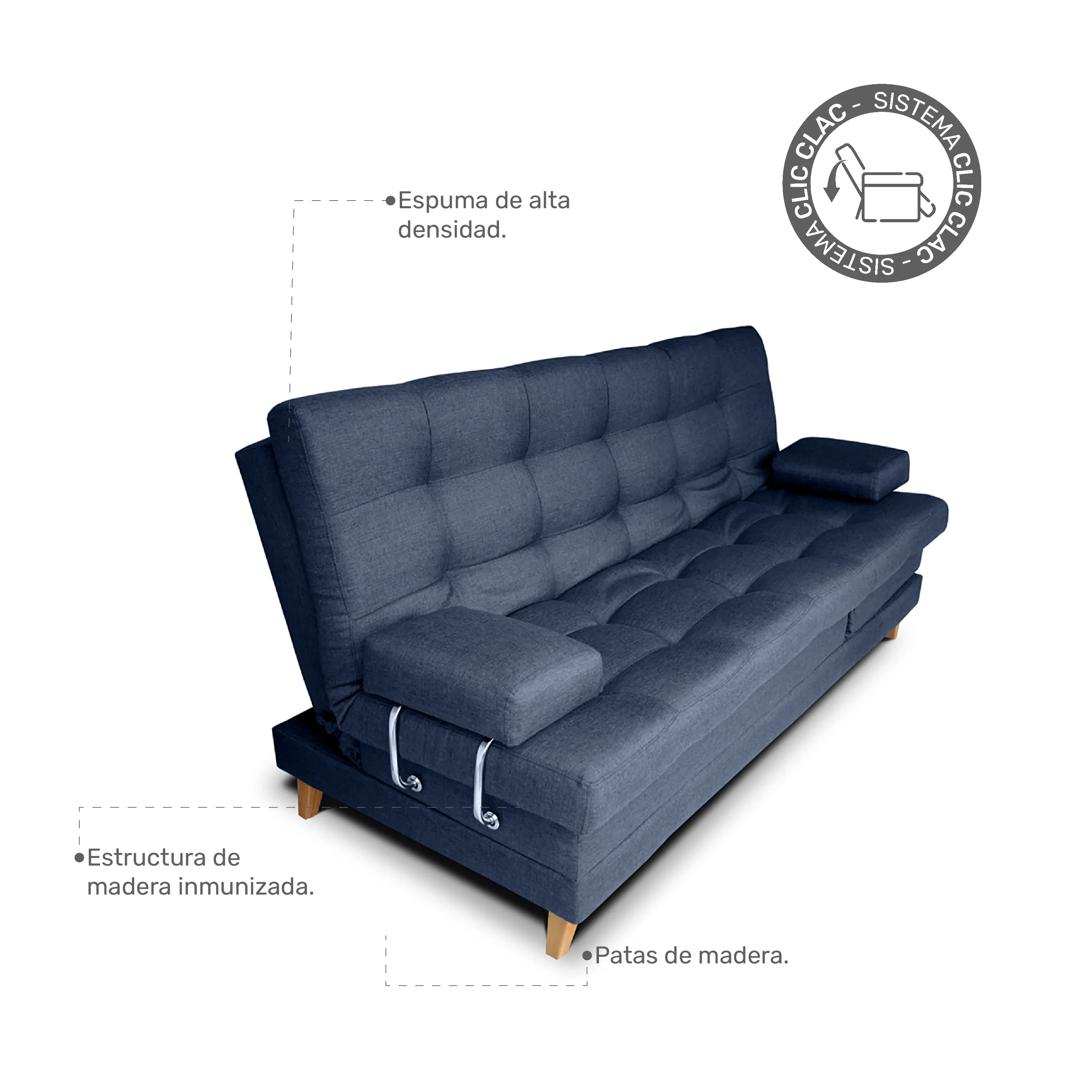 Sofa Cama Suave Azul Turqui