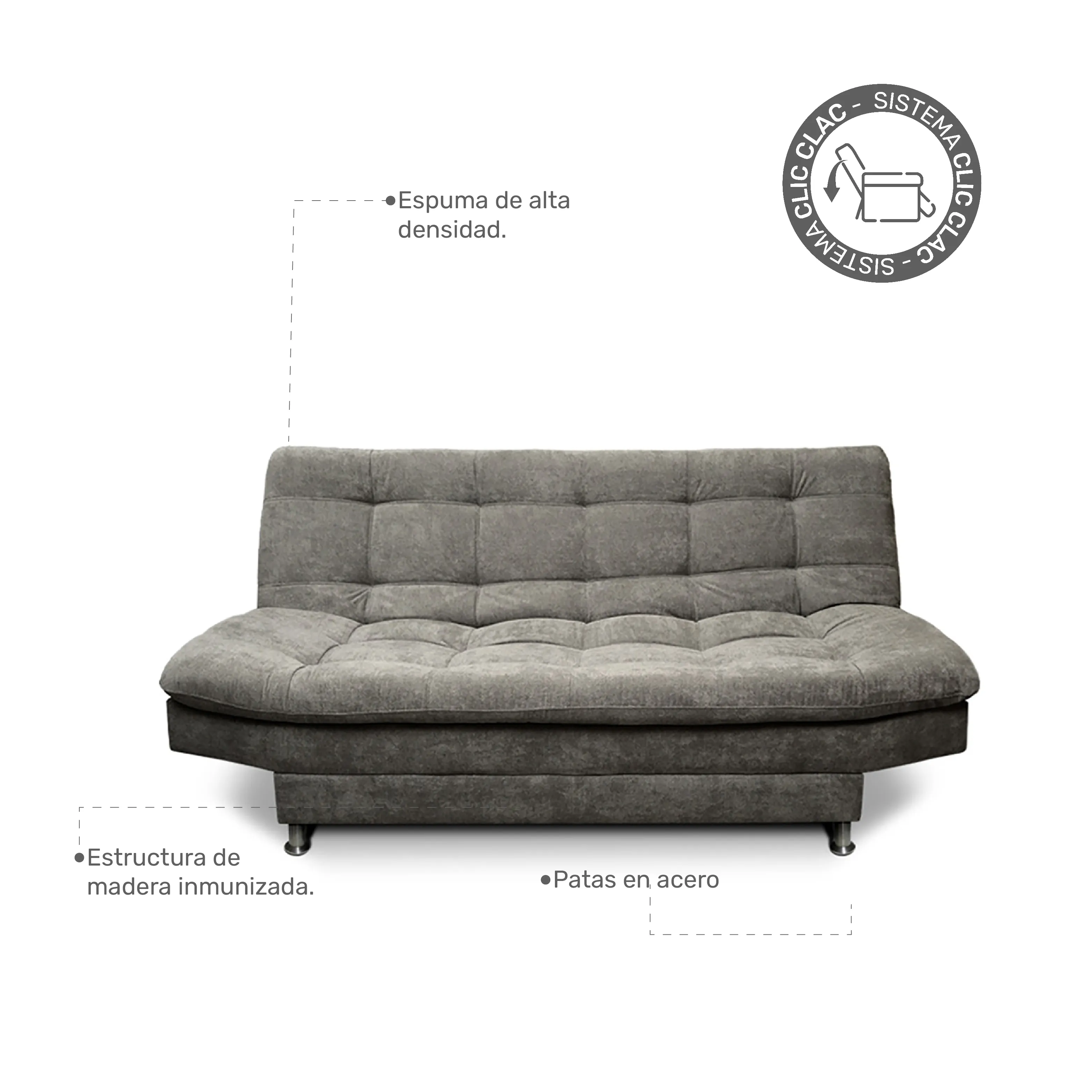 Sofa Cama Imperial Color Gris