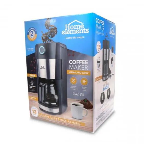 Cafetera Con Moledor De Café 12 Tazas Home Elements