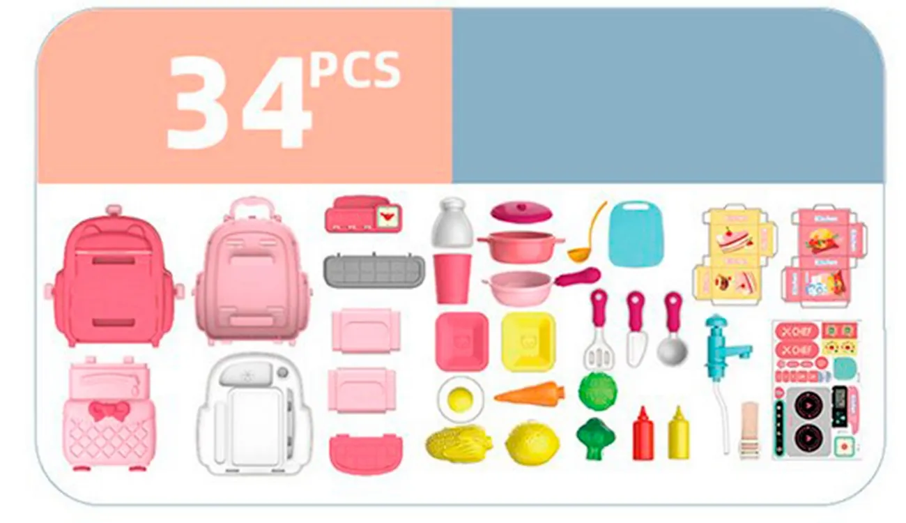 Set Cocina Cheef Maleta Portátil Niña Didáctico Interactivo