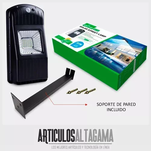 Lampara Para Exterior Solar Led De 30w Con Sensor De Luz