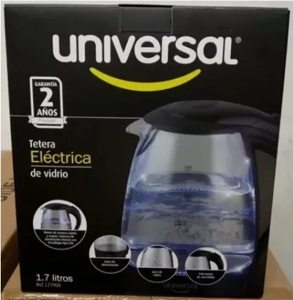 Tetera Universal 1,7 Litros Hervidora De Agua Jarra Vidrio