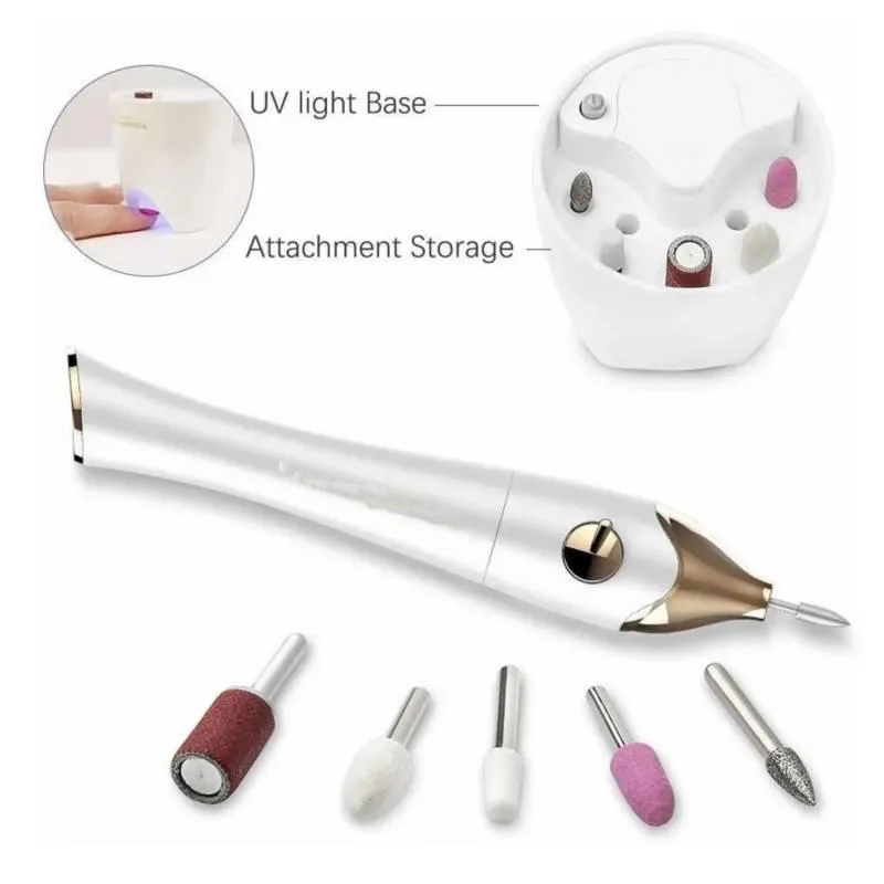 Set Limas Electrica Manicure 5 En 1