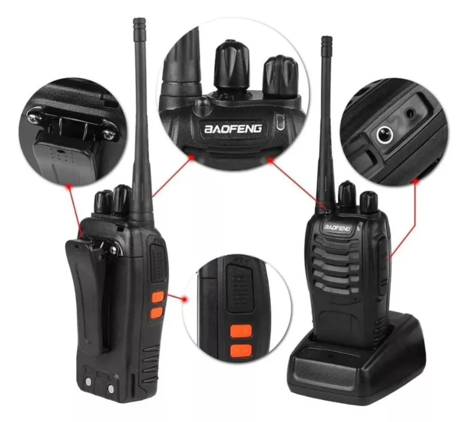 Radio Walkie Talkie Baofeng Bf-888s Uhf X2 Bateria 2800m Ah