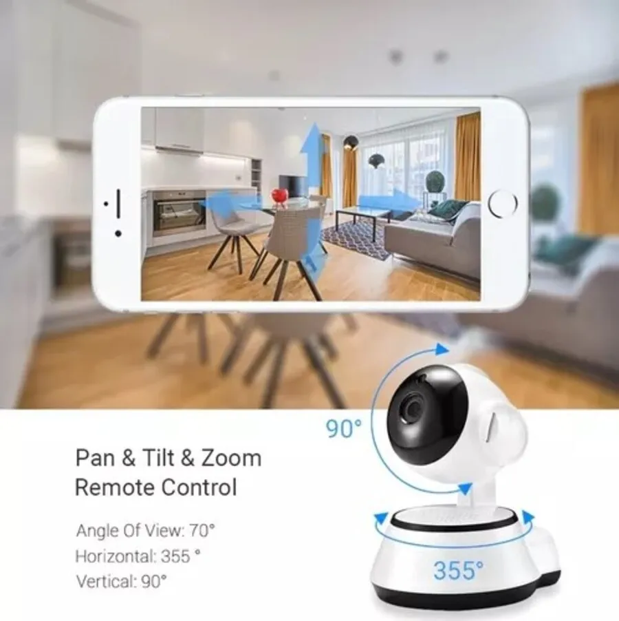 Camara Ip Robot Wifi Vigilancia 360 Hd Espia Alarma App V380