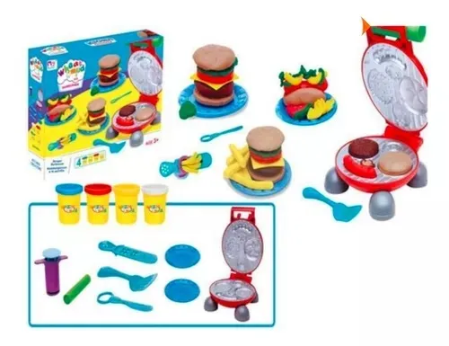 Juego Plastilina Parilla Diseña Moldes Hamburguesa Crea Imagina