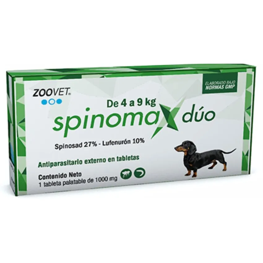 Spinomax Duo Antipulgas Perros 4-9Kg Tabletas