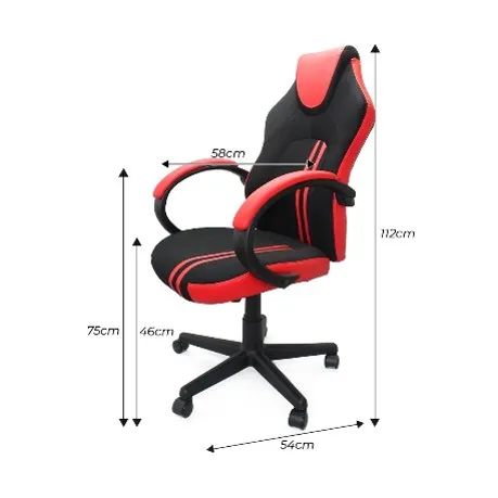 Silla Gamer 573 Oficina Escritorio Bertolini Color Rojo