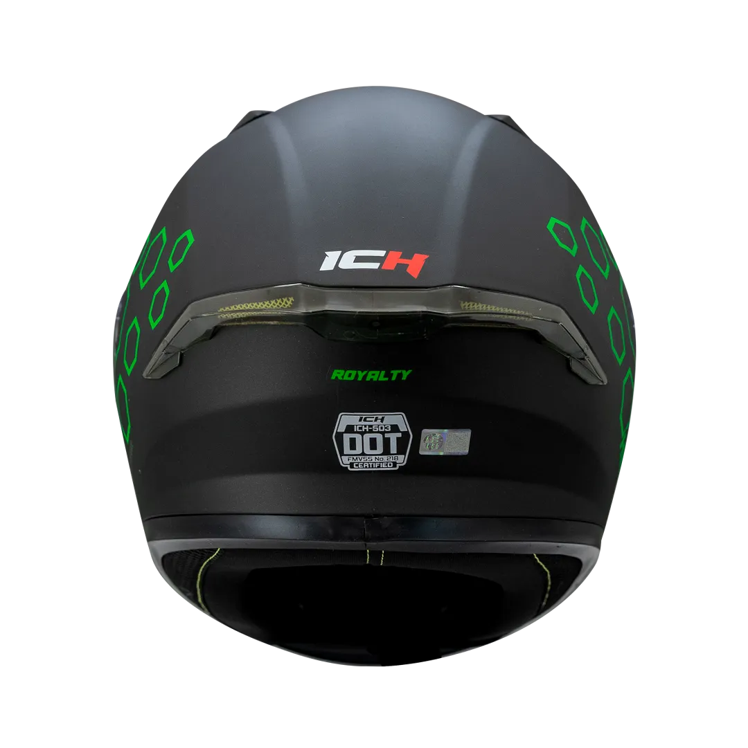 Casco Integral ICH 503_Sp Royalty Negro Mate Verde Neon L