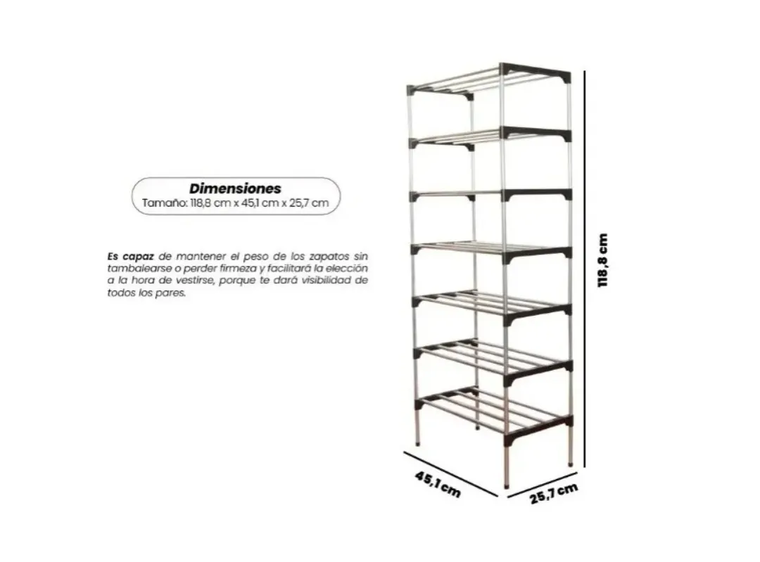 Zapatero 7 Niveles Organizador De Zapatos Estante Shoe Rack