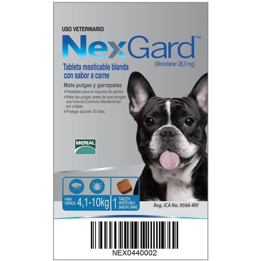 Nexgard Masticable Pulgas Garrapatas Perros 4,1 - 10Kg