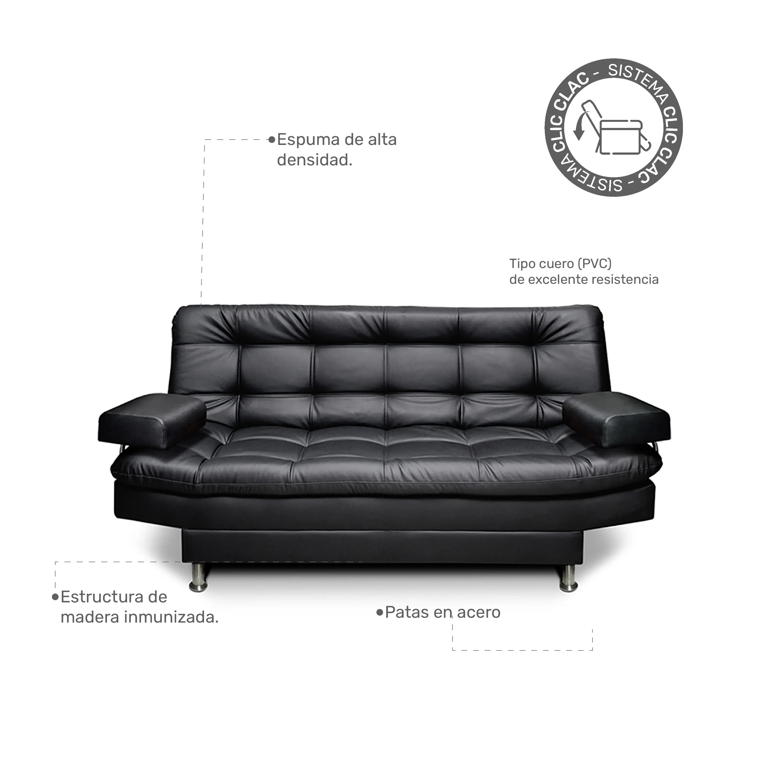 Sofa Cama Imperial Color Negro