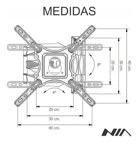 Soporte Pared Móvil Tv 32 A 55 Pulgadas Nia P4