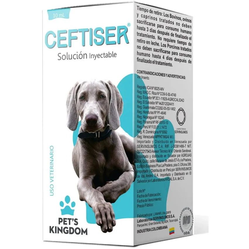 Ceftiser Antibiotico Perros Inyectable 10Ml