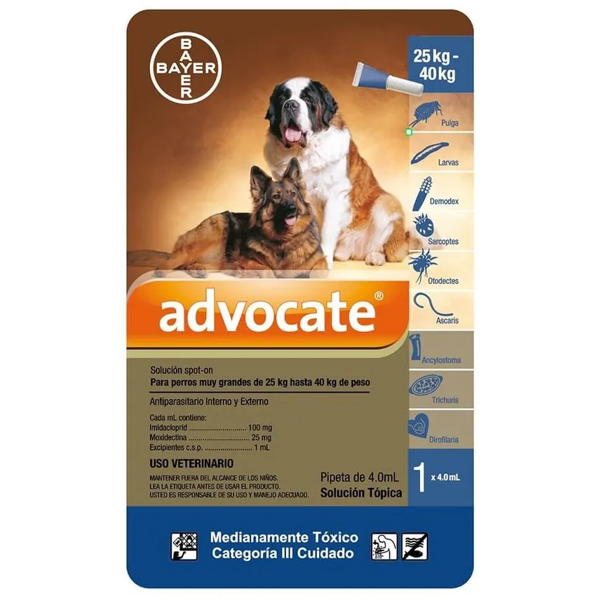 Advocate Antiparasitario Perros 25,1 A 40Kg Pipeta 4Ml