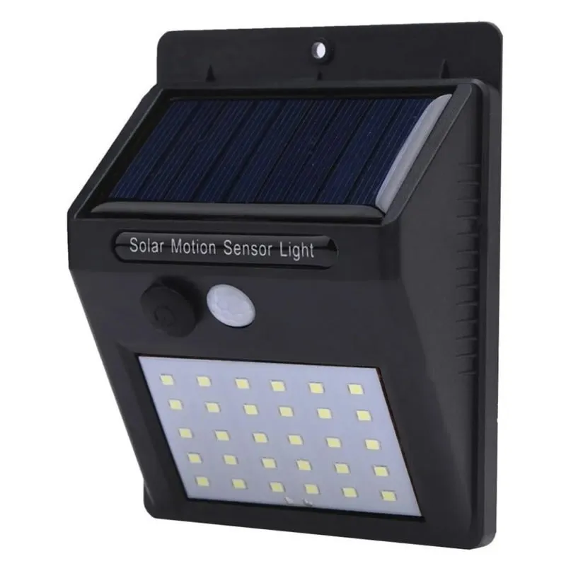 Lampara Interactiva de Pared Panel Solar Luz Blanca Sensor 30 Leds