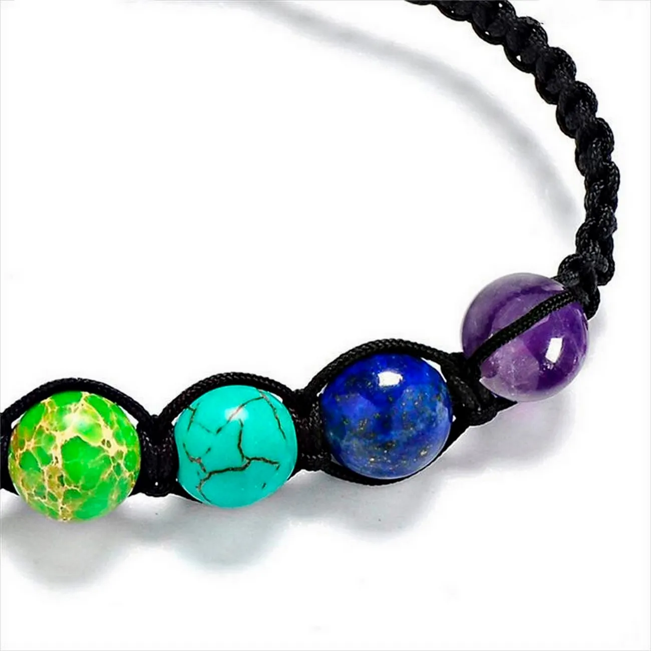 Pulsera 7 Chakras Cuarzos Tejida Unisex + Estuche 