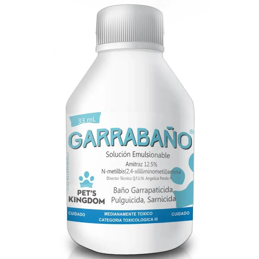 Garrabaño Solucion Emulsionable Pulgas Garrapatas Sarna Perros 33Ml