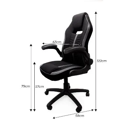 Silla Gamer 574 Oficina Escritorio Bertolini Color Gris