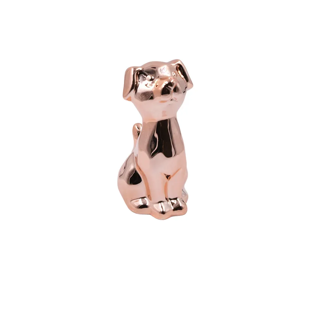 Perro Decorativo Oro Rosa En Ceramica Lafe