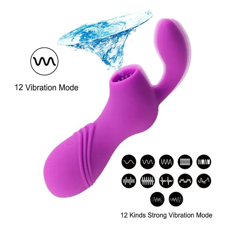 Succionador De Clítoris Vibrador Doble Estimulación Punto G Y Anal Con Cerdas