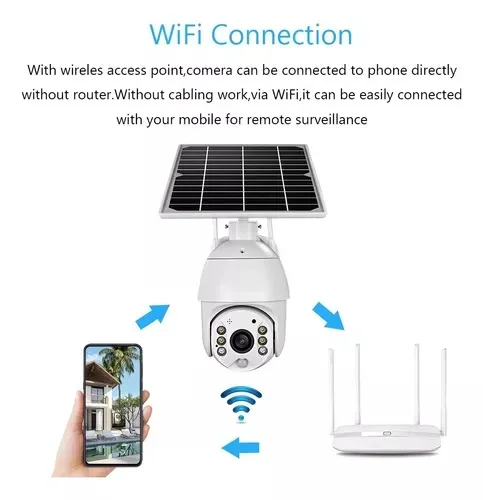 Camara Exterior Ip Panel Solar Wifi Ptz App Ubox CAM-PTZ-UBOX