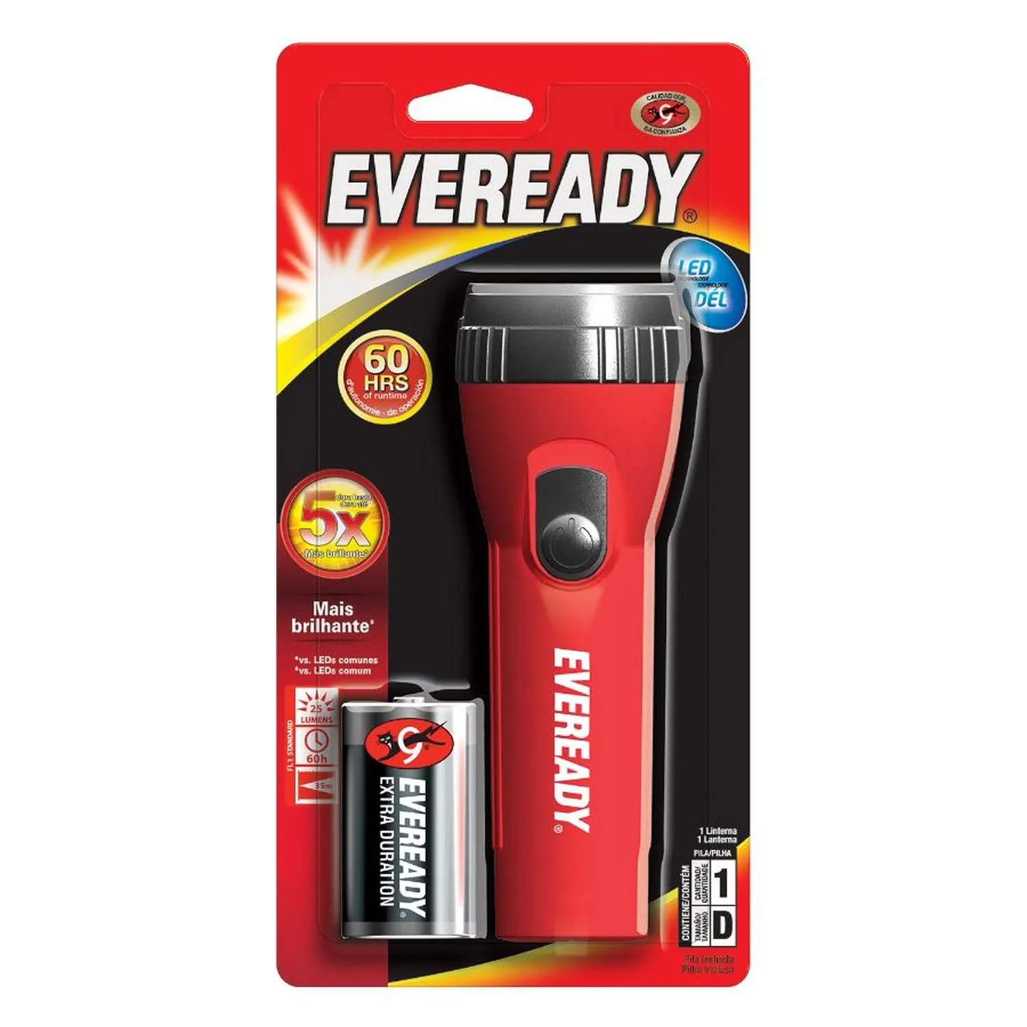 Linterna One Led Eveready Incluye 1Pila Tipo D