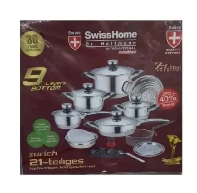 Bateria De Ollas De 21 Piezas Acero Quirúrgico Swisshome