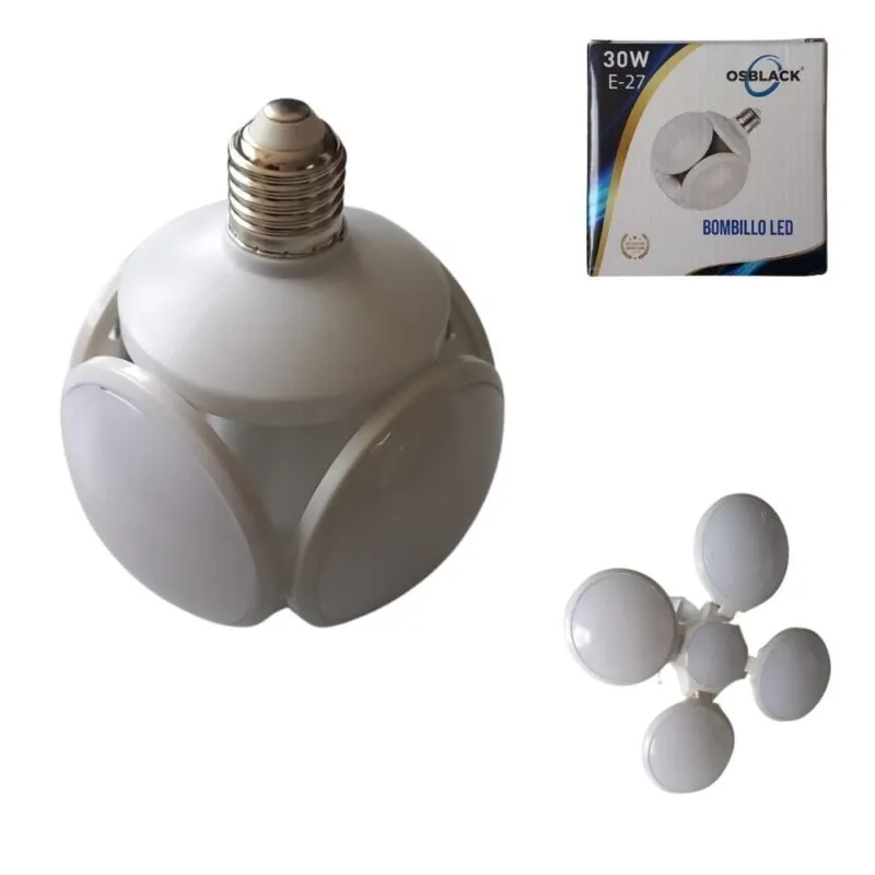 Bombillo LED Plegable 30W Rosca E27 6500K OSBLACK SB-30W