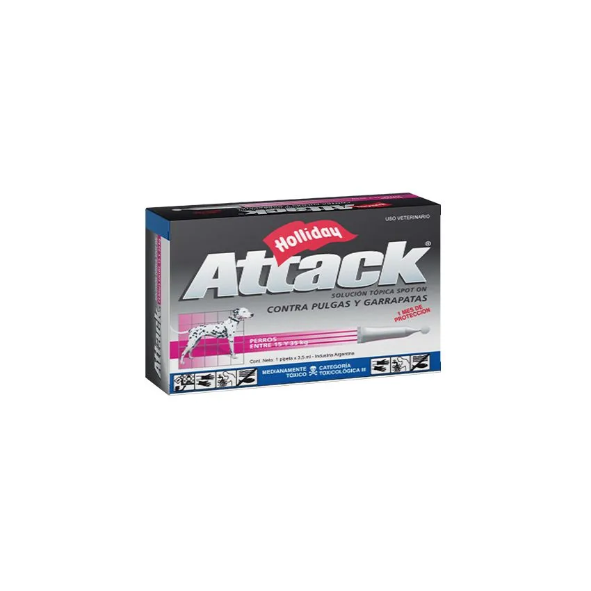 Attack Perros Pipeta Control Pulgas Garrapatas 3,5ml