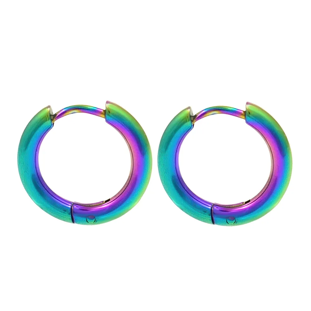 Aretes Candonga Lisa Acero Tornasol Unisex