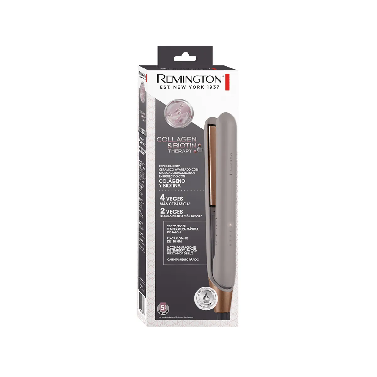 Plancha De Cabello En Ceramica Remington Colageno Y Biotina S31A