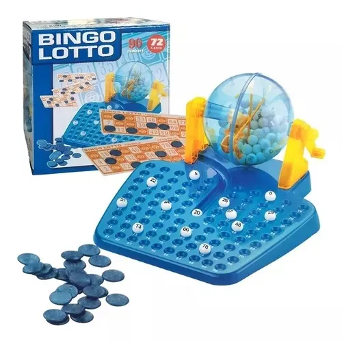 Juego Bingo Metálico Diviértete Balotera Disfruta Azul