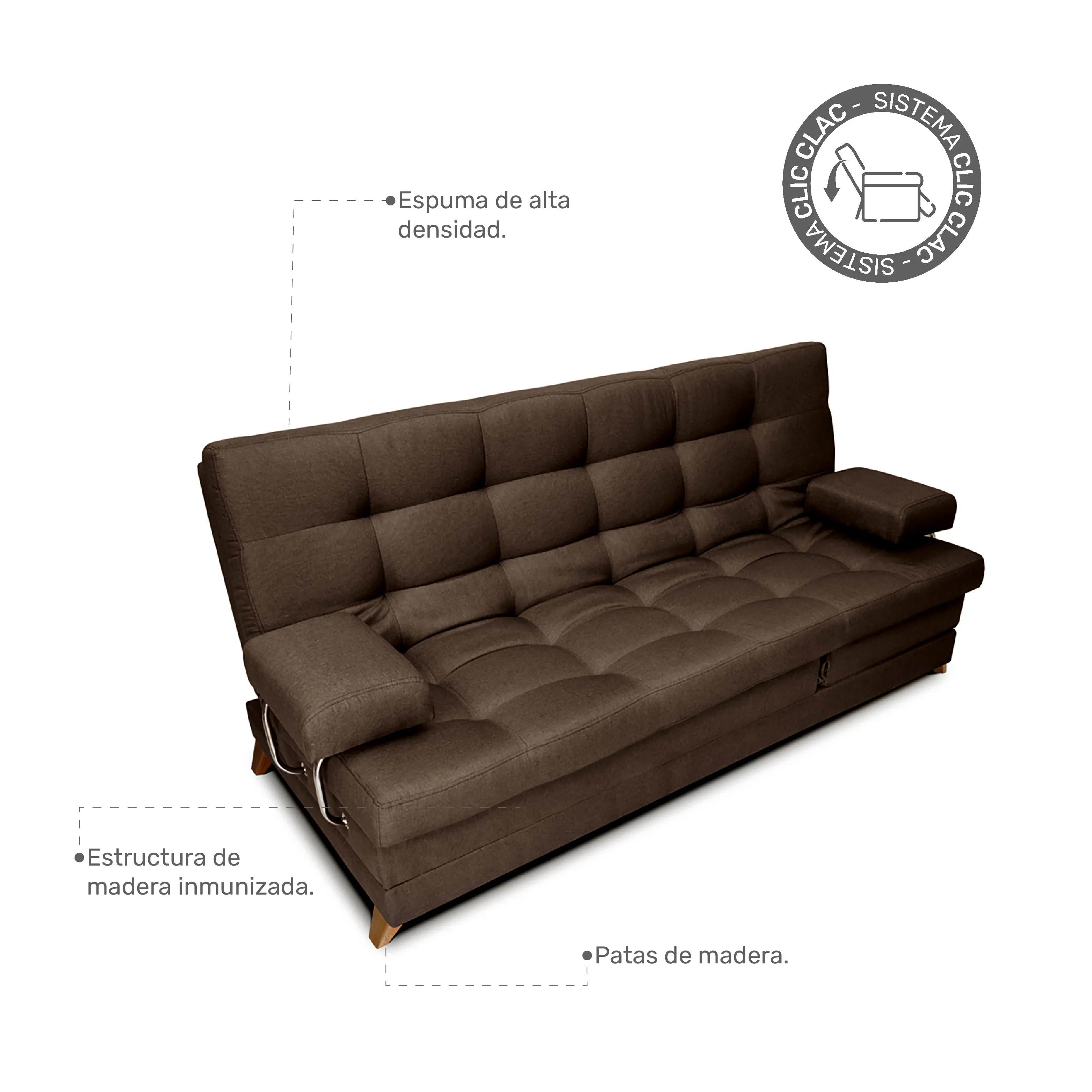 Sofa Cama Suave Marron