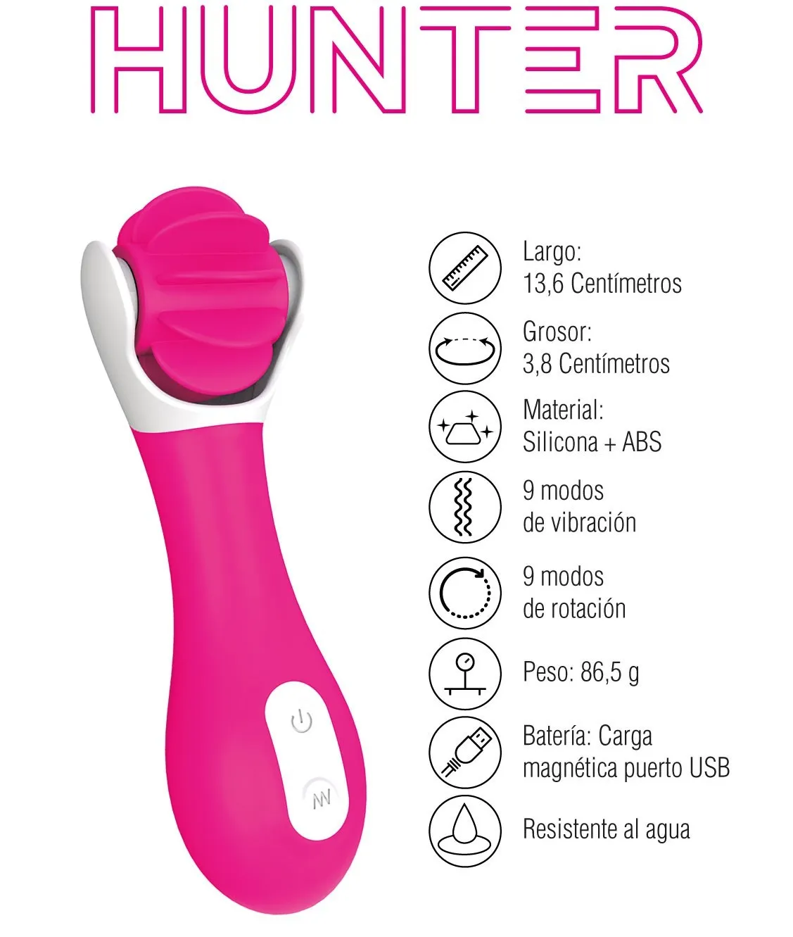 Estimulador de Clítoris Y Vibrador Hunter Shande