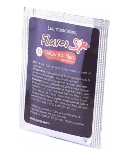 Lubricante Intimo Retardante Delay For Men sachet 5 g Flavor