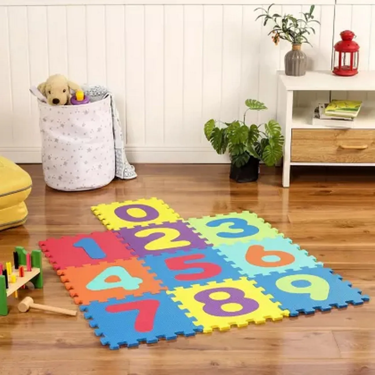 Tapete Alfombra Foamy Para Bebe 10 Pieza Numeros Aprendizaje