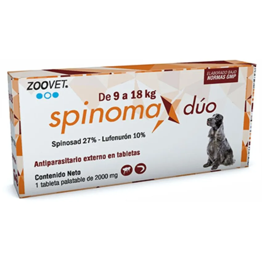 Spinomax Duo Antipulgas Perros 9-18Kg Tabletas