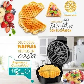 Wafflera Eléctrica Home Elements Corazón Mint HEW-906