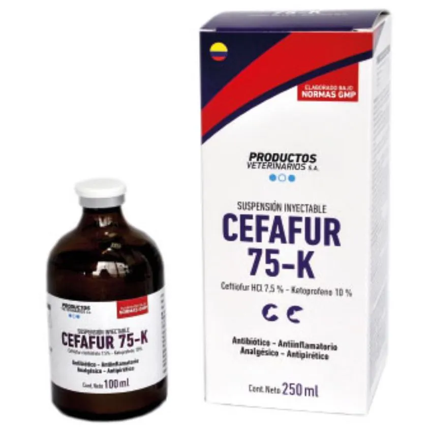 Cefafur 75K Antibiotico Antiflamatorio Bovinos 250Ml