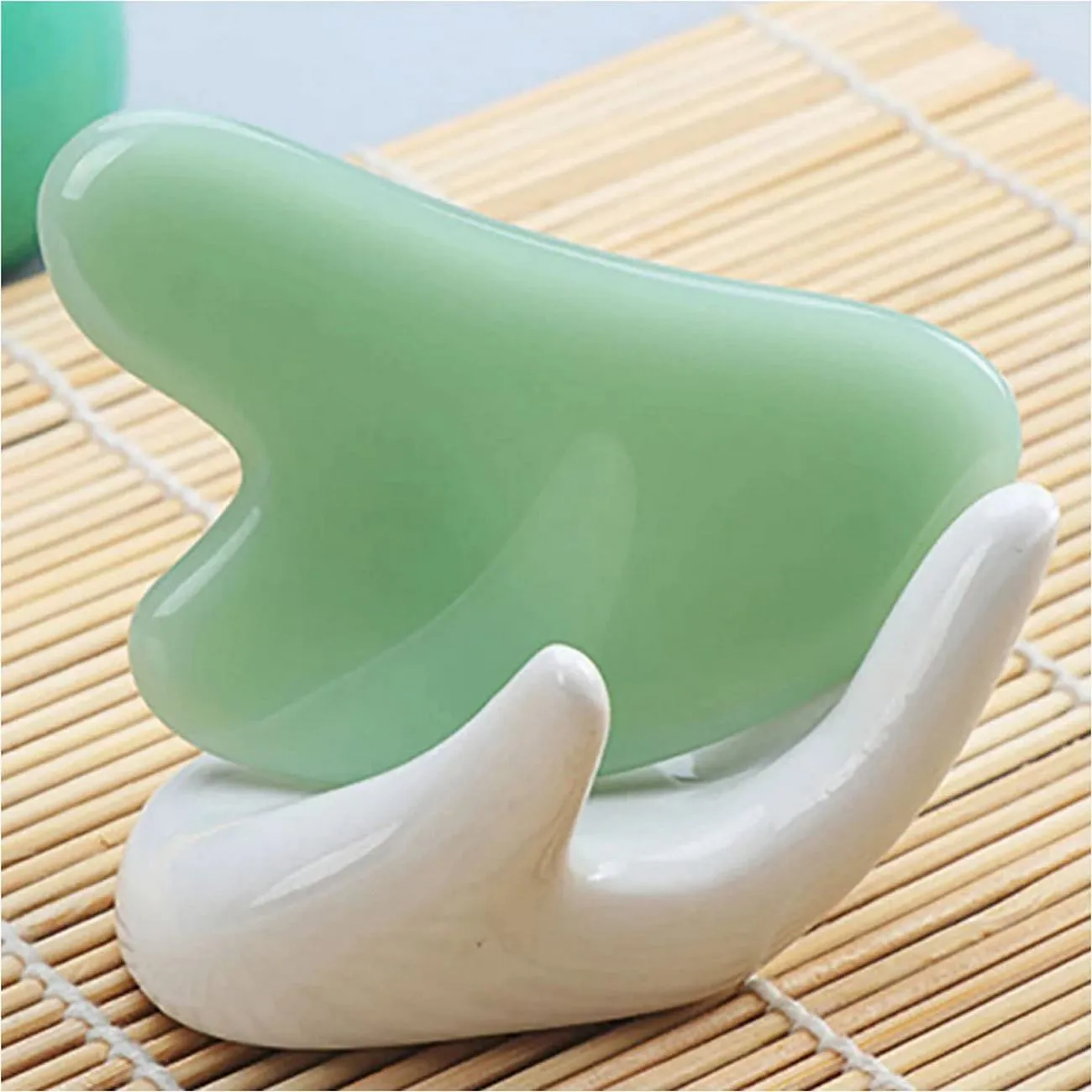 Guasha Cuarzo Jade 100% Natural Masajeador Facial