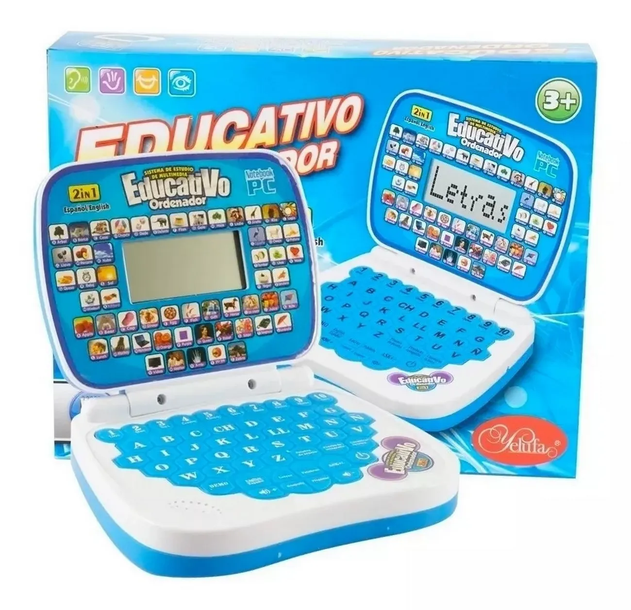 Mi Primer Portátil Infantil Mini Laptop Educativo Sonido Led