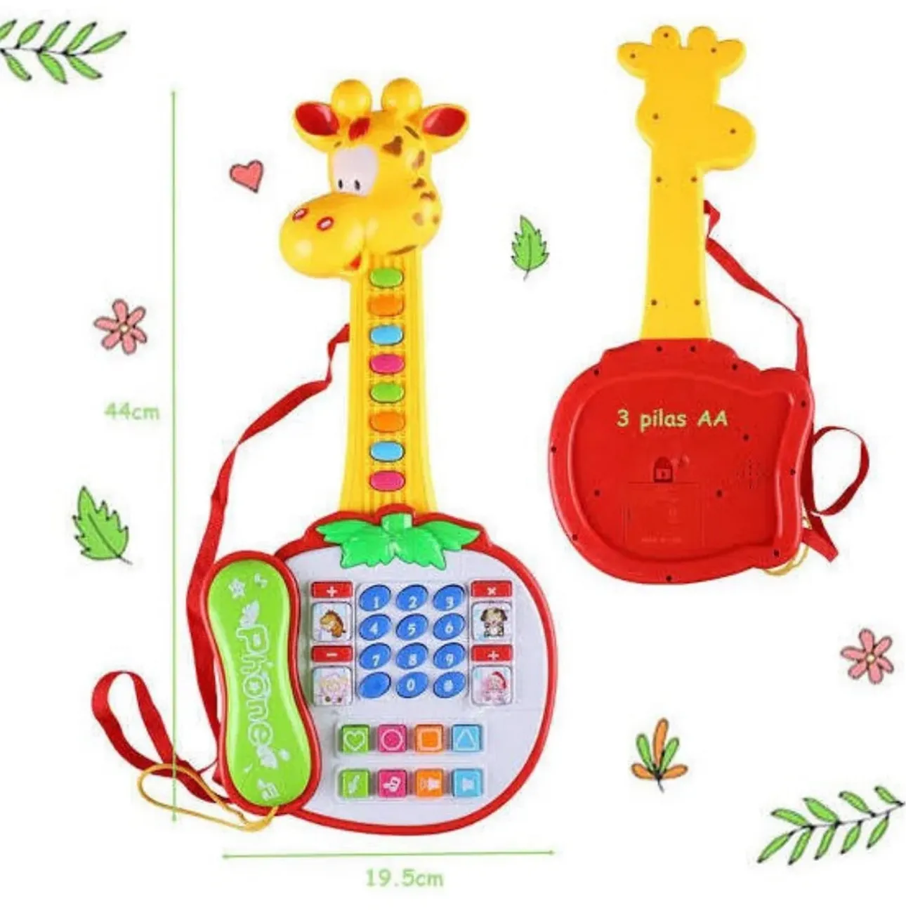 Teléfono Celular Juguete Musical Jirafa Guitarra +bateria