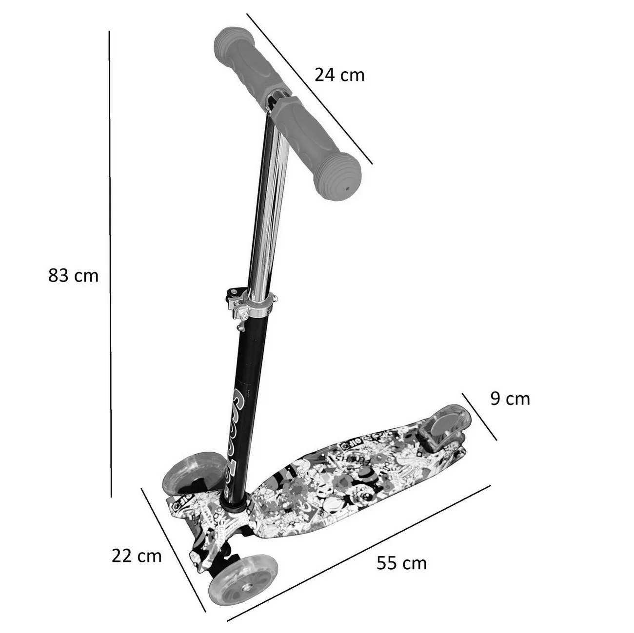 Scooter Patineta 3 Ruedas Unicolor Monopatin Llanta De Luces   Verde