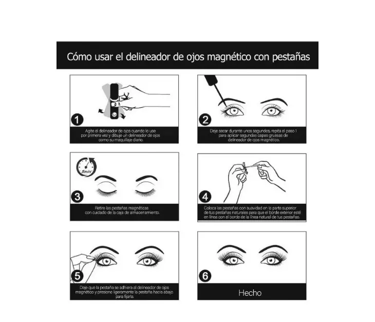 Pestañas Magneticas De Belleza+ Delineador 