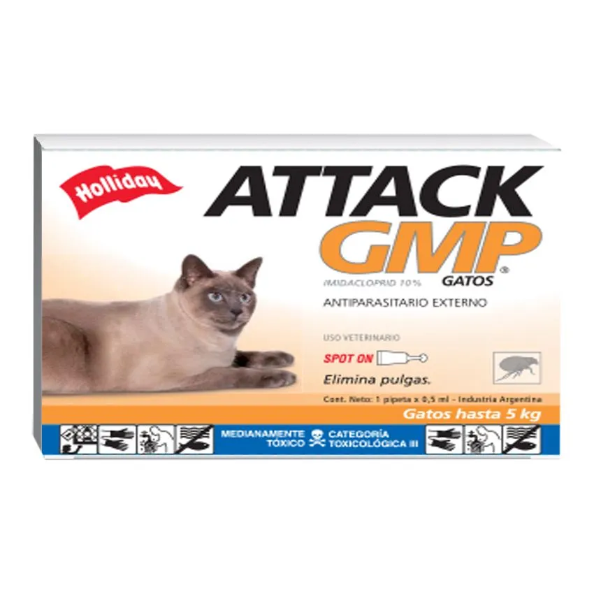 Attack Gatos Pipeta Control Pulgas Garrapatas 0.5ml