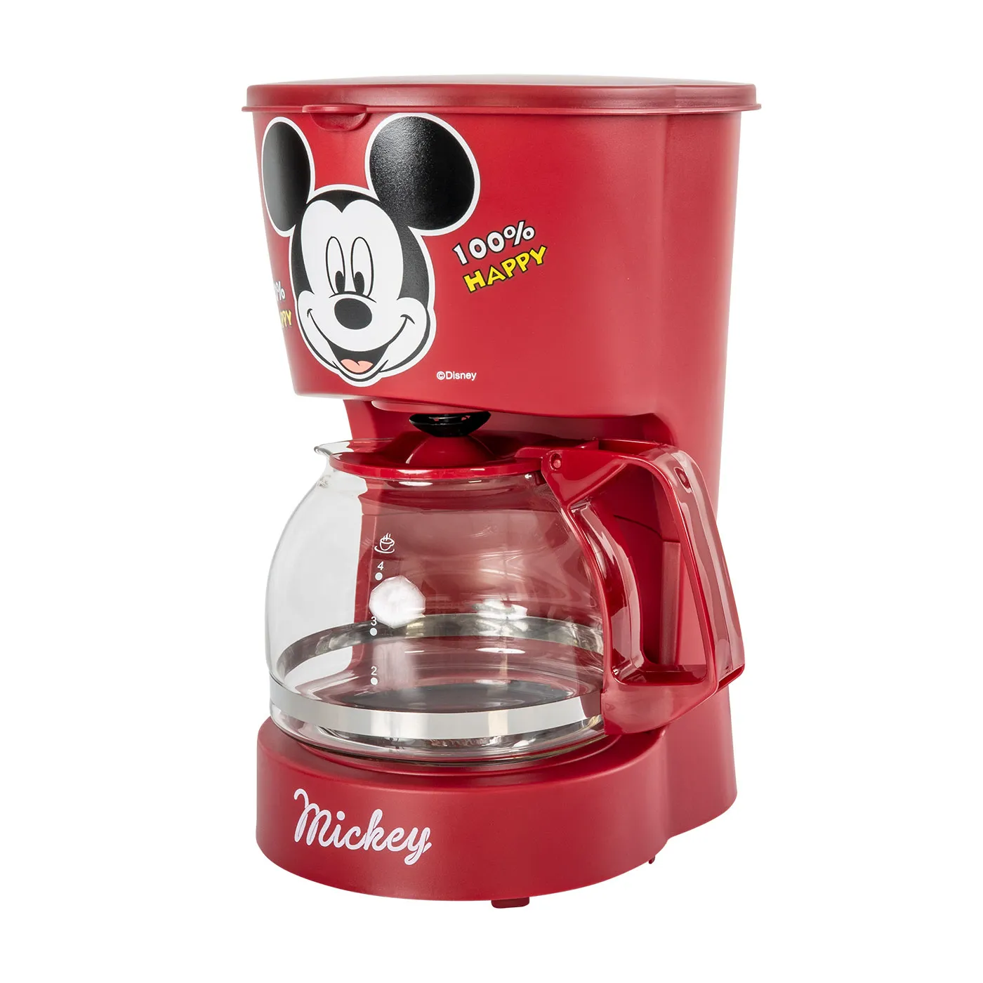 Cafetera KALLEY 4 Tazas Mickey Mouse De Disney K-DMCM4 Rojo