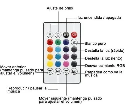 Bombillo Parlante 12w Bluetooth Luces Led Rgb + Control