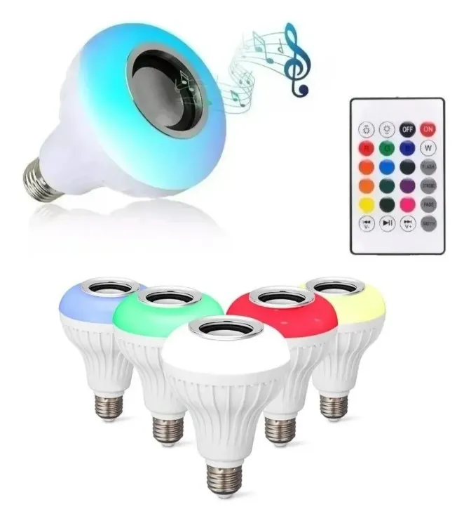  Bombillo Parlante Led Bluetooth Multicolor Rgb + Control